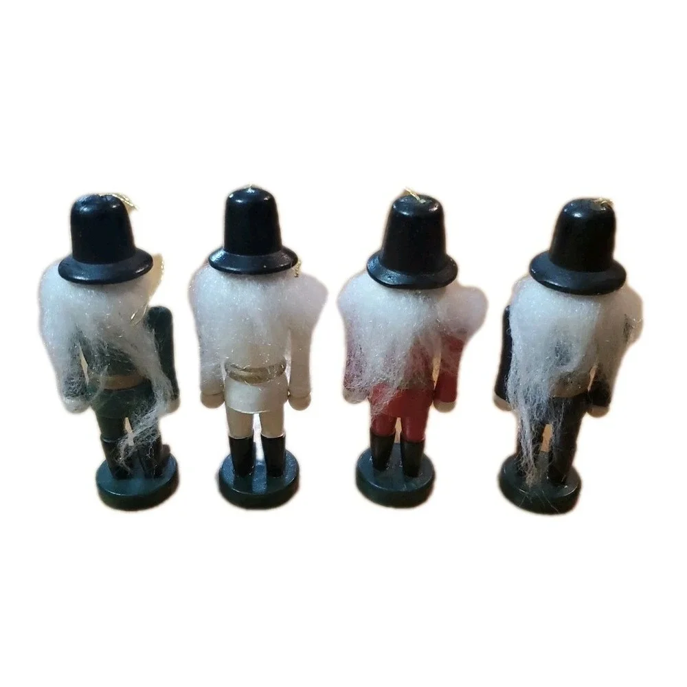 Vtg Mini Wooden Nutcracker‎ Lot Of 4 Christmas Ornaments Decor Figurines 4